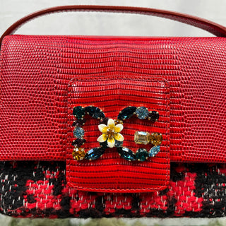 DOLCE & GABBANA DG Millennials Mini Red Tweed Crossbody