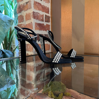 GIUSEPPE ZANOTTI Black Suede Stud Sandals SZ 40 (US 10)