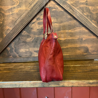 FENDI Red Leather Tote Bag