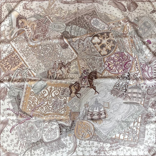 HERMES Cavaliers Du Caucase Silk Scarf