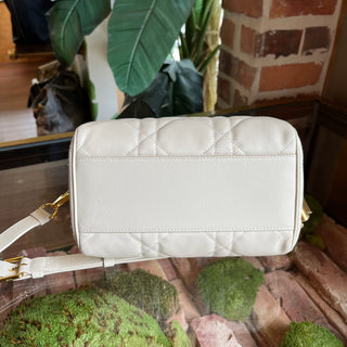 DIOR Groove 20 Dusty Ivory Calfskin Macrocannage Satchel Bag