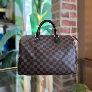 LOUIS VUITTON Speedy 30 Damier Ebene Canvas Satchel
