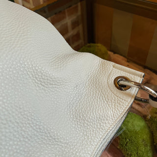 PRADA White Daino Leather Hobo Bag
