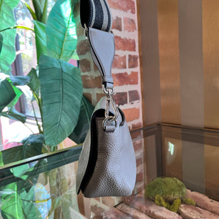 PRADA Gray Daino Leather Crossbody Bag