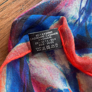 CHANEL Red/Blue Graffiti Shawl