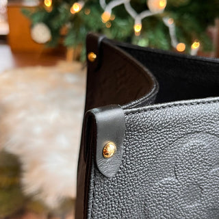 LOUIS VUITTON OntheGo GM Black Empreinte Leather Tote Bag