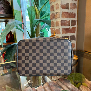 LOUIS VUITTON Neonoe MM Safron Damier Ebene Canvas Bucket Bag