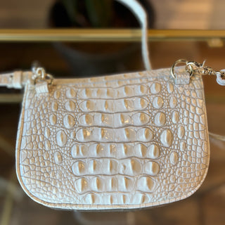 BRAHMIN Seashell Croc Embossed Leather Belt Bag
