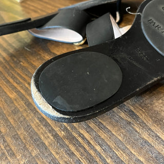GUCCI Black Calfskin GG Marmont Thong Sandals SZ40.5(10.5US)