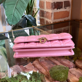 DIOR My Dior Mini Pearlescent Pink Cannage Lambskin Crossbody Bag