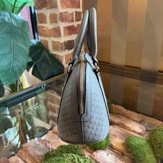 GUCCI Dome Mini Gray Microguccissima Shoulder Bag