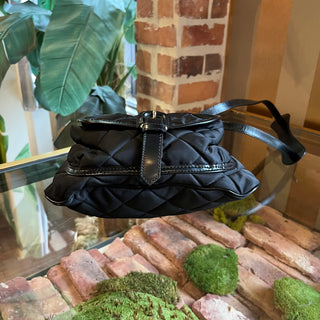 BURBERRY Black Quilted Nylon Messenger Bag