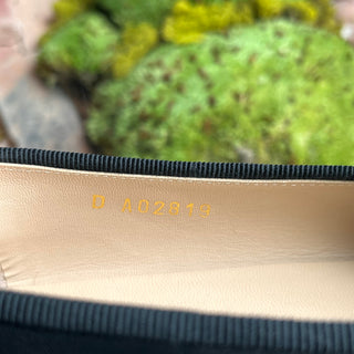 CHANEL Ballet Flats Black Lambskin Patent Leather Cap Toe Flats SZ36(6US)