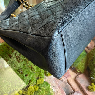 CHANEL GST Grand Shopper Black Caviar Leather Quilted Tote