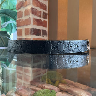 GUCCI Guccissima Reversible Black/Brown Leather Belt SZ 85/34