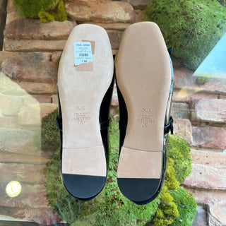 VALENTINO Black Patent Ballet Flats SZ37.5(7.5US)