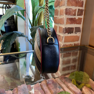 GUCCI Torchon Mini Beige  GG Marmont Round Shoulder Bag