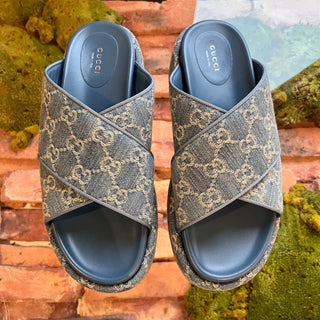 GUCCI Angelina Denim Platform Sandals SZ 41 (US 11)