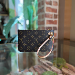 LOUIS VUITTON Neverfull PM Pochette Brown Monogram Canvas Clutch Bag
