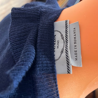 PRADA Ruffle Blue Sweater