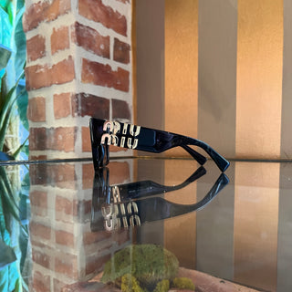 MIUMIU SMU 10W Black Acetate Square Sunglasses