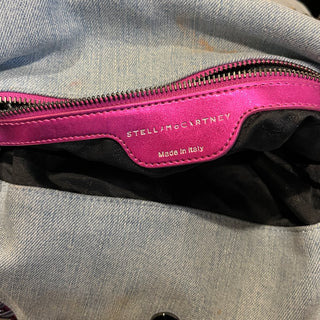 STELLA MCCARTNEY Falabella Denim Tote Pink Trim Bag