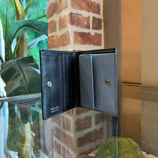 PRADA Black Leather Bifold Wallet