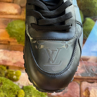 LOUIS VUITTON Run Away LV Monogram Black Leather Sneakers SZ 8
