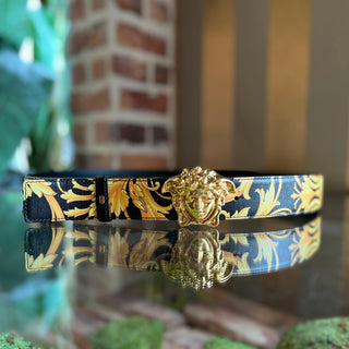 VERSACE Reversible Medusa Buckle Yellow/Black Belt SZ 130/52