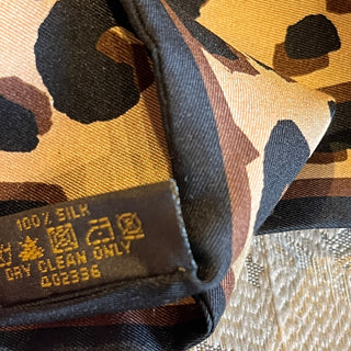 LOUIS VUITTON Leopard Print Silk Bandeau Scarf