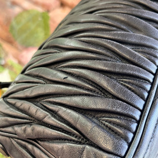 MIU MIU Black Matelasse Nappa Leather Shoulder Bag