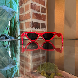 CELINE CL40019I 66N Red Acetate Cat Eye Sunglasses