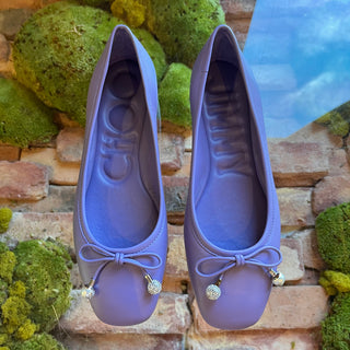 JIMMY CHOO Purple Leather Elme Flats SZ 35 (US 5)
