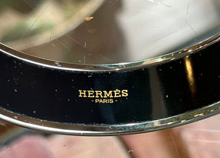 HERMES Caleche Purple Enamel Wide Bangle