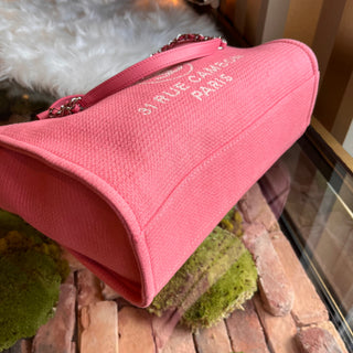 CHANEL Deauville Small Pink Canvas Tote