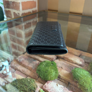 GUCCI Black Microguccissima Continental Wallet