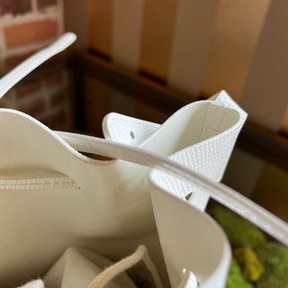 MANSUR GAVRIEL White Leather Mini Bucket Bag