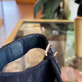 HERMÈS Drew Black Goatskin Suede Pumps SZ 38 (US 8)