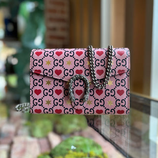 GUCCI Mini Dionysus Wallet on Chain Pink Valentine's Day Exclusive Crossbody