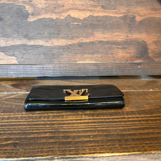 LOUIS VUITTON Louise Black Vernis Leather Wallet