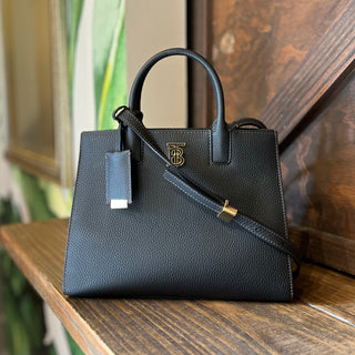 BURBERRY Frances Black Grainy Calf Leather Tote