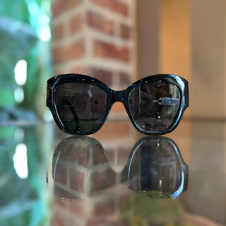 Gucci GG0808S 001 Marmont Black Round Cat Eye Acetate Sunglasses