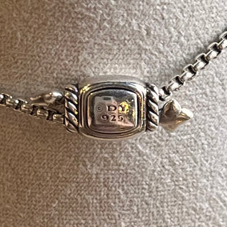 DAVID YURMAN Sterling Silver Cross Petite Pave Chain Bracelet