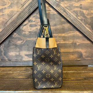 LOUIS VUITTON On My Side MM Noir & Brown Calfskin Leather 2-Way Tote Bag