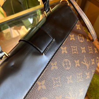 LOUIS VUITTON One Handle Flap MM Black Monogram Canvas Leather Bag