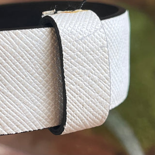 PRADA White/Black Leather Reversible Belt SZ 80/32