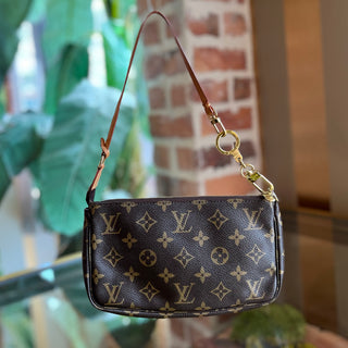 LOUIS VUITTON Pochette Accessories Brown Monogram Canvas Shoulder Bag