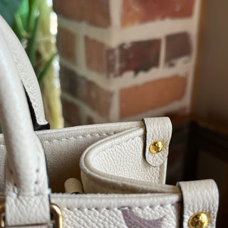 LOUIS VUITTON Onthego PM Creme Bois de Rose Giant Monogram Empreinte Leather Tote Bag