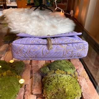 VERSACE Vanitas Medea Flap Purple Quilted Barocco Shoulder Bag