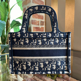 DIOR Mini Book Tote Blue Oblique